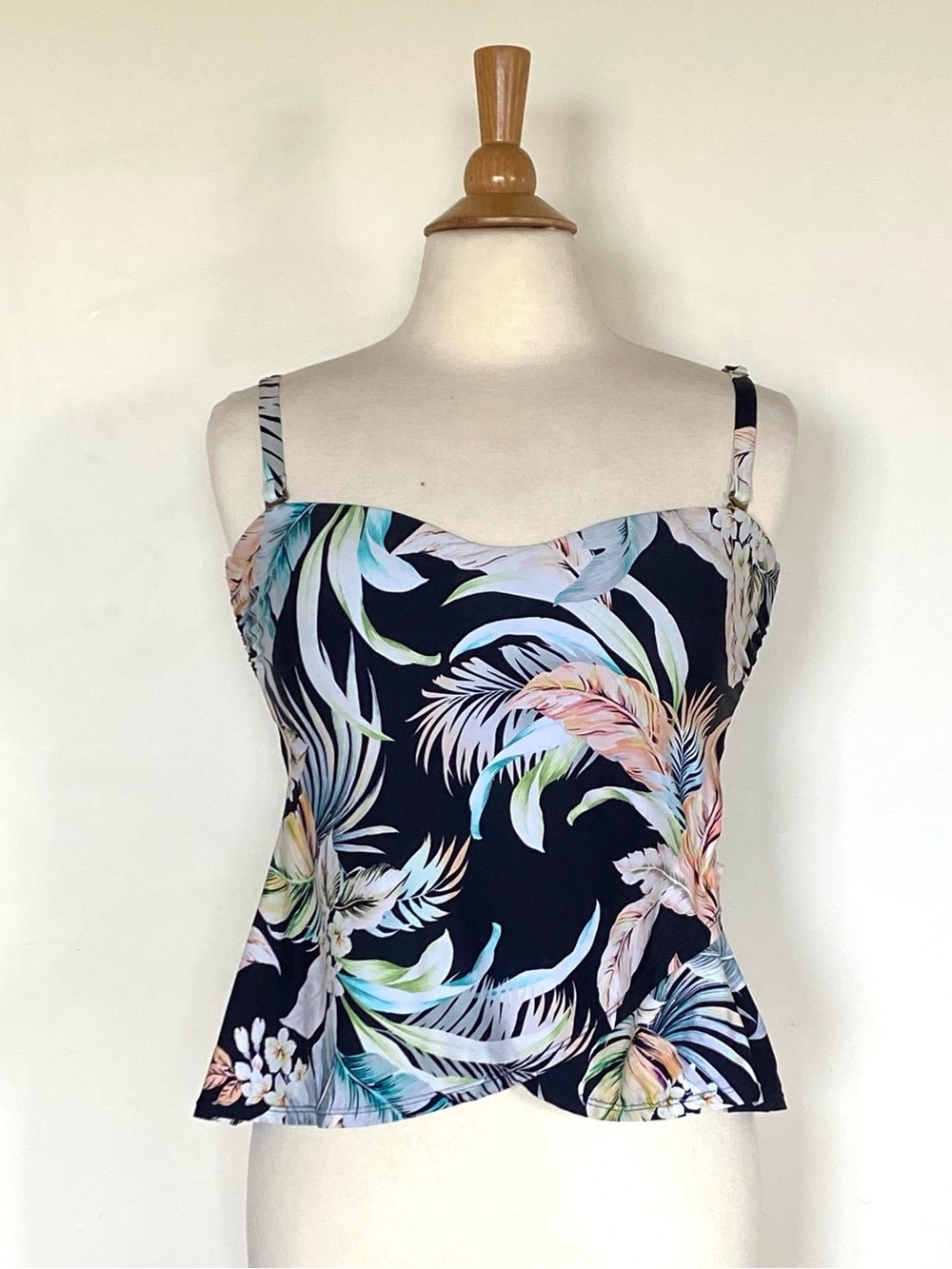 Jantzen Navy Tropical Leaf Print Camisole